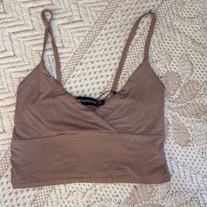 Pretty little thing Brown crop top new with tags